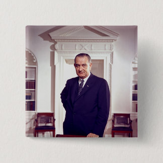 Lyndon B Johnson Vierkante Button 5,1 Cm