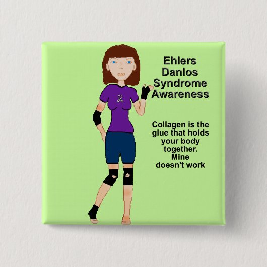 Lyndon Ehlers Danlos Syndrome Awareness Button (Voorkant)