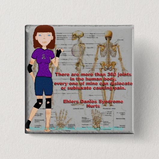 Lyndon Ehlers Danlos Syndrome Awareness Button (Voorkant)