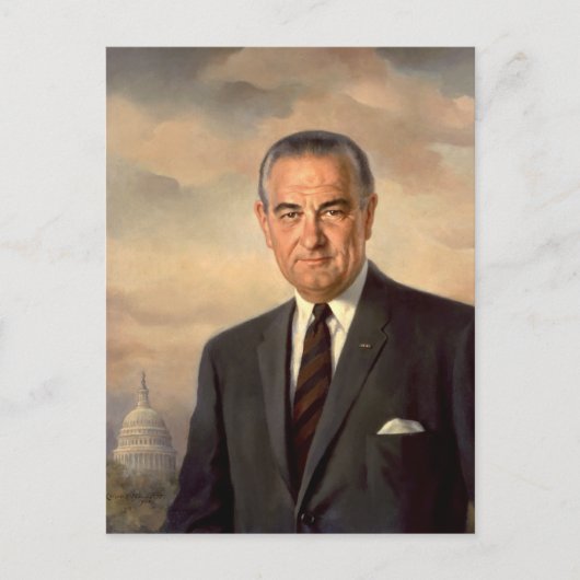 Lyndon Johnson Officieel portret Briefkaart (Voorkant)