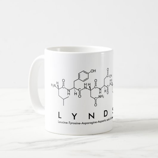 Lyndsey peptide nom mug (Devant gauche)