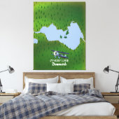 Lyngby Lake Denmark kaart Canvas Afdruk (Insitu (Slaapkamer))