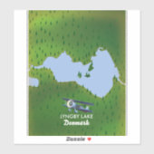 Lyngby Lake Denmark kaart Sticker (Vel)