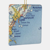 Lynn MA Map Keramisch Ornament (Rechts)