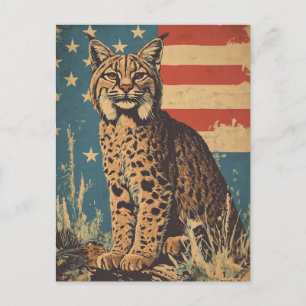 Lynx Amerikaanse vlag Briefkaart