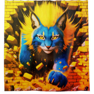 Lynx Art Douchegordijn