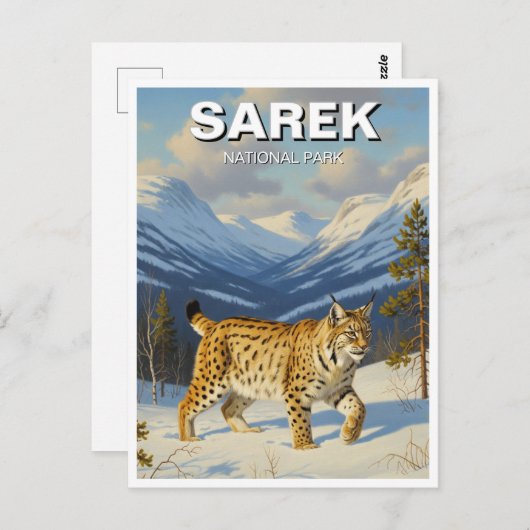 Lynx in Sarek Nationaal Park Zweden Reizen Briefkaart (Voorkant / Achterkant)
