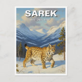 Lynx in Sarek Nationaal Park Zweden Reizen Briefkaart (Voorkant)