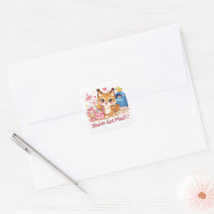 Lynx Kat Stickers, Je Hebt Post, Kawaii dieren Vierkante Sticker