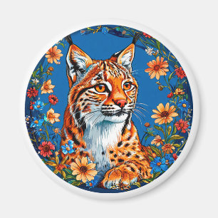 🧲 Lynx Magneet Fel Oranje Wilde Kat Cadeau