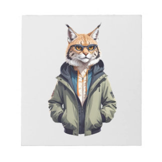 Lynx met hoodie Grappig Cool Dier karakter Notitieblok