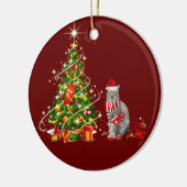 Lynx met Pet scafts kerstmis Keramisch Ornament (Links)
