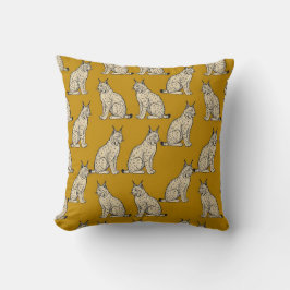 Lynx Patroon Kussenhoes Decorative Kunst Mosterd Kussen