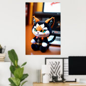 Lynx plush speelgoed | AI Art. Poster (Thuiskantoor)