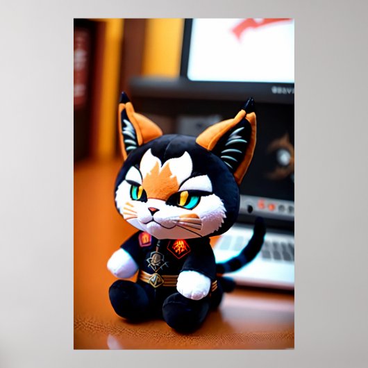 Lynx plush speelgoed | AI Art. Poster (Voorkant)