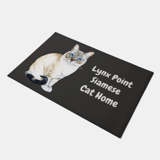 Lynx Point Siamese Cat Personalizeerd Deurmat (Schuin)