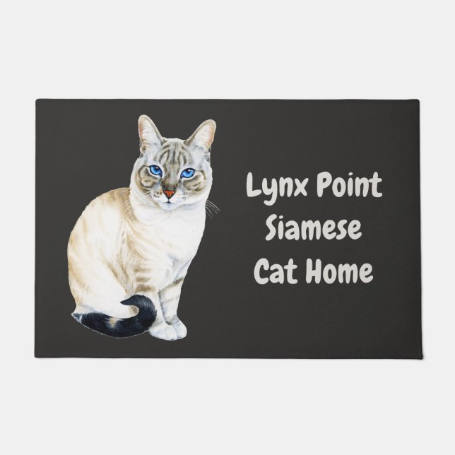 Lynx Point Siamese Cat Personalizeerd Deurmat (Voorkant)