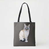 Lynx Point Siamese Cat Personalizeerd Draagtas (Voorkant)