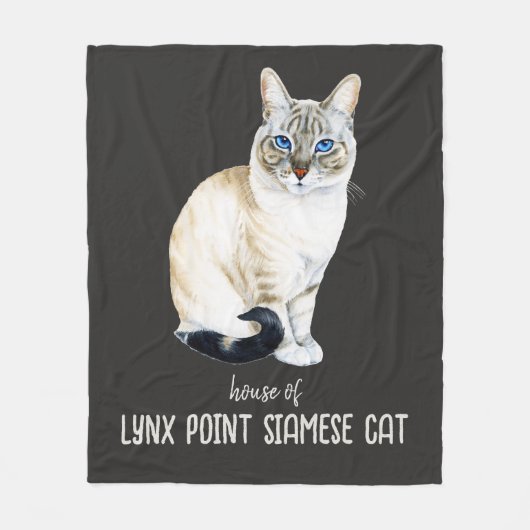 Lynx Point Siamese Cat Personalizeerd Fleece Deken (Voorkant)