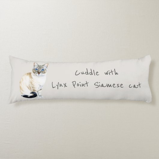 Lynx Point Siamese Cat Personalizeerd Lichaamskussen (Voorkant)