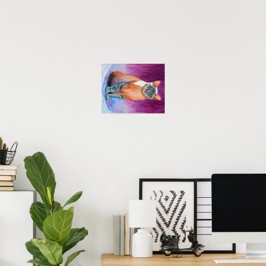 Lynx Point Siamese Cat Study Poster (Thuiskantoor)