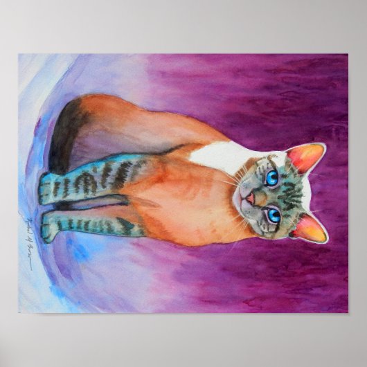 Lynx Point Siamese Cat Study Poster (Voorkant)