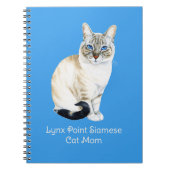 Lynx Point Siamese Cat Waterverf Notitieboek (Voorkant)