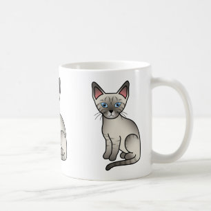 Lynx Point Siamese Kat Cute Cartoon Illustratie Koffiemok