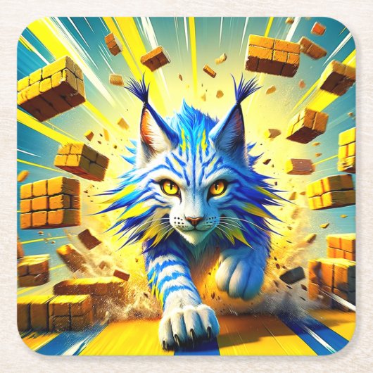 Lynx Vierkante Kartonnen Onderzetter (Voorkant)