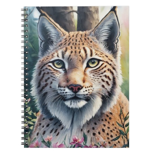 Lynx Waterverf Schilderen Bloemen Artwork Notitieboek (Voorkant)