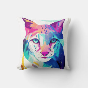 Lynx Wild Natuur Dierlijke Kleur Art Schilderij Kussen