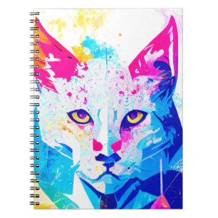 Lynx Wild Natuur Dierlijke Kleur Art Schilderij Notitieboek