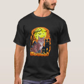 Lynxen met pompoenen Grappig Enge Halloween Party T-shirt (Voorkant)