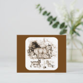 Lynxfamilie Briefkaart (Staand voorkant)