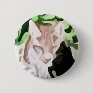 lynxkattenschilderij ronde button 5,7 cm