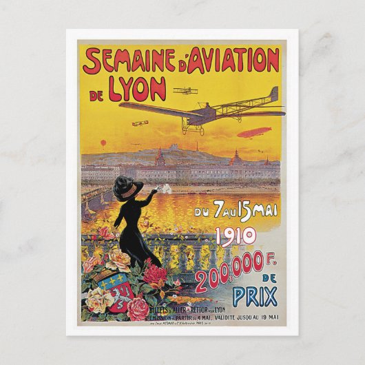  Lyon Aviation Week Travel Ad Briefkaart (Voorkant)