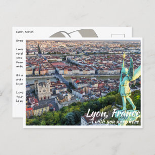 Lyon France avec carte postale Angel