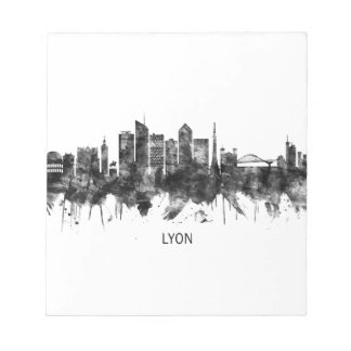 Lyon France Skyline BW Notitieblok