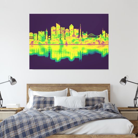Lyon France Skyline Canvas Afdruk (Insitu (Slaapkamer))