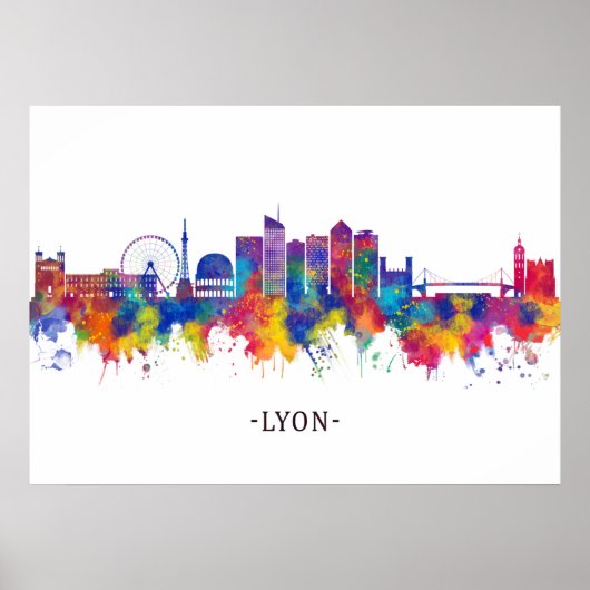 Lyon France Skyline Poster (Voorkant)