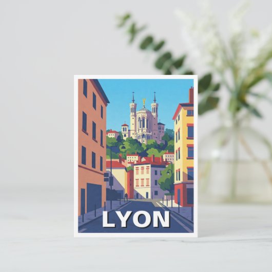 Lyon Frankrijk Basilica Reizen Abstract Briefkaart (Staand voorkant)