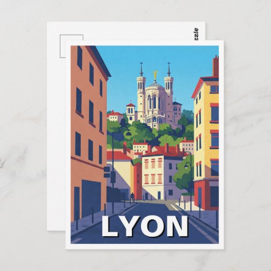 Lyon Frankrijk Basilica Reizen Abstract Briefkaart (Voorkant / Achterkant)