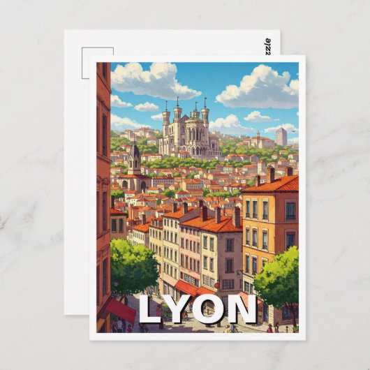 Lyon Frankrijk Basilica Reizen Briefkaart (Voorkant / Achterkant)