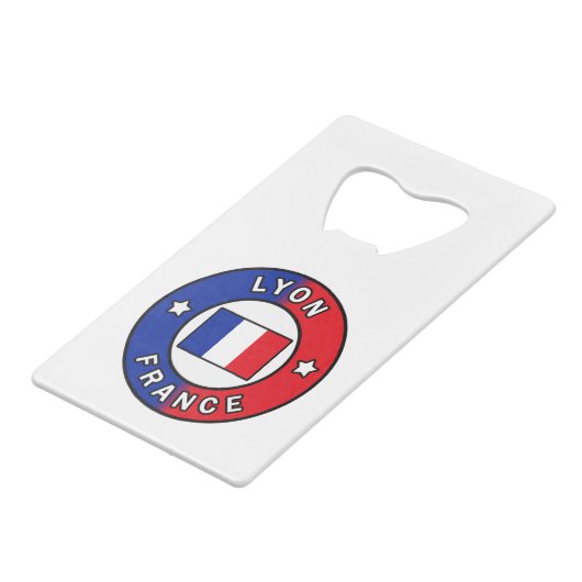 Lyon Frankrijk Kredietkaart Flessenopener (Voorkant Gekanteld)