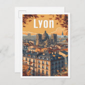 Lyon Frankrijk Kunst Reizen Illustratie Briefkaart (Voorkant / Achterkant)