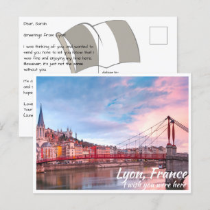 Lyon Frankrijk met Bridge Briefkaart