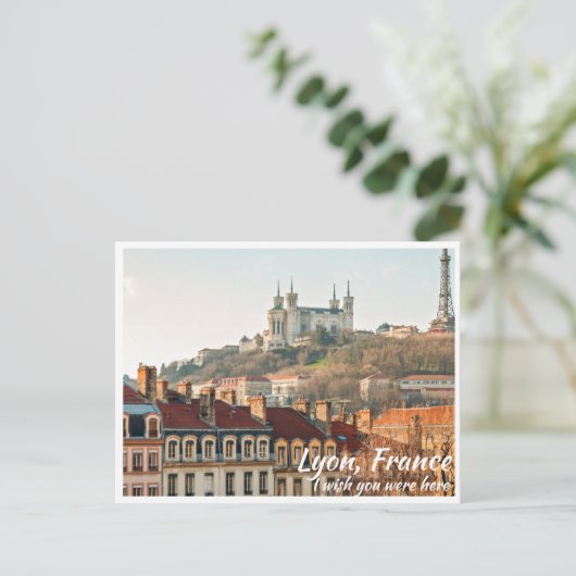 Lyon Frankrijk met het Briefkaart Basilica (Staand voorkant)