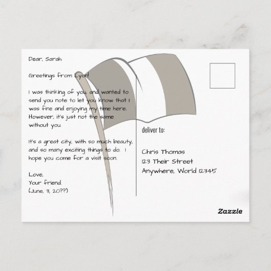 Lyon Frankrijk met het Briefkaart Basilica (Achterkant)