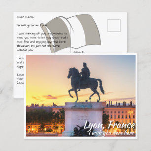 Lyon Frankrijk met standbeeld Briefkaart