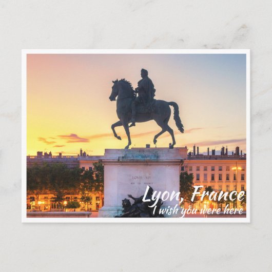 Lyon Frankrijk met standbeeld Briefkaart (Voorkant)